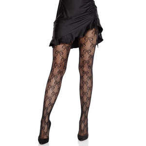 Leg Avenue - Bow Babe Net Tights - Black
